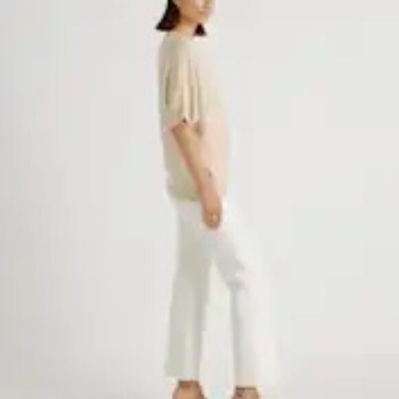 Quince Lightweight Cotton Cashmere Link-Stitch Dolman Sweater Sz Lg - Picture 3 of 7